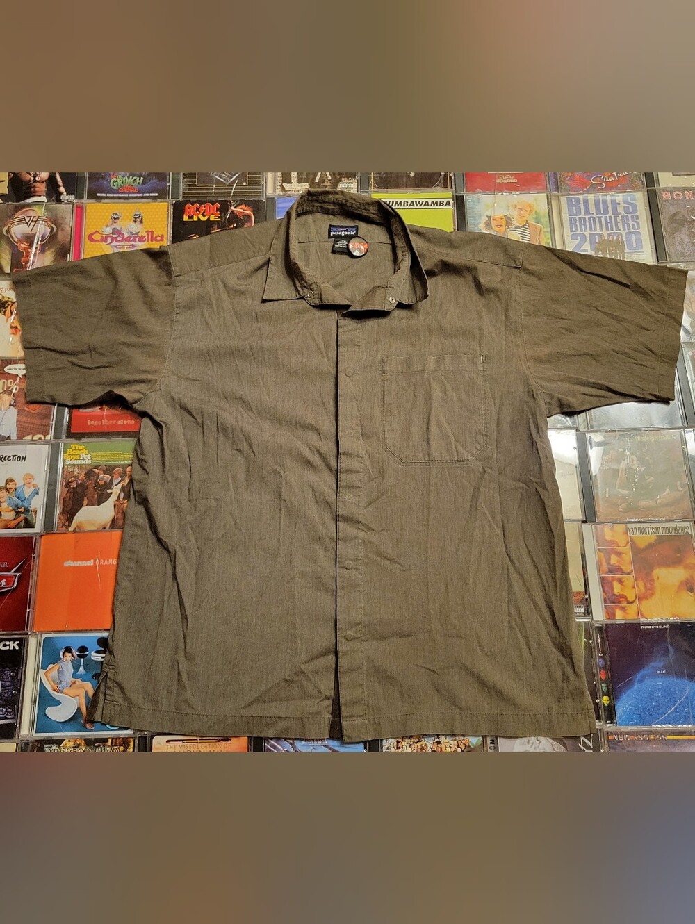 Patagonia Olive Short-Sleeve Button-Down Casual Shirt
